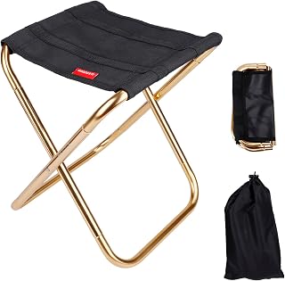 Taburete Plegable Portátil Mini Silla Portátil de Aluminio Silla Plegable Pequeña al Aire Libre para Camping Pesca Senderismo 24.5 * 22.5 * 27cm