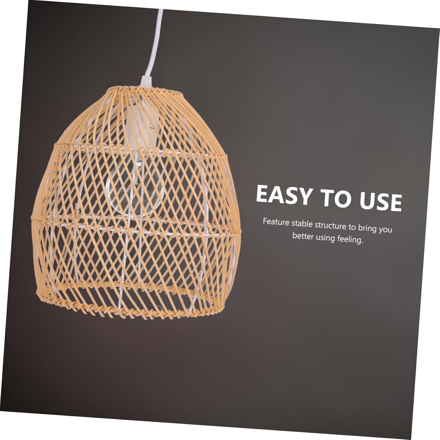 DOITOOL Ceiling Lamp Shade Woven Lampshade Open Bottom Easy Bulb Replacement for Home Decor