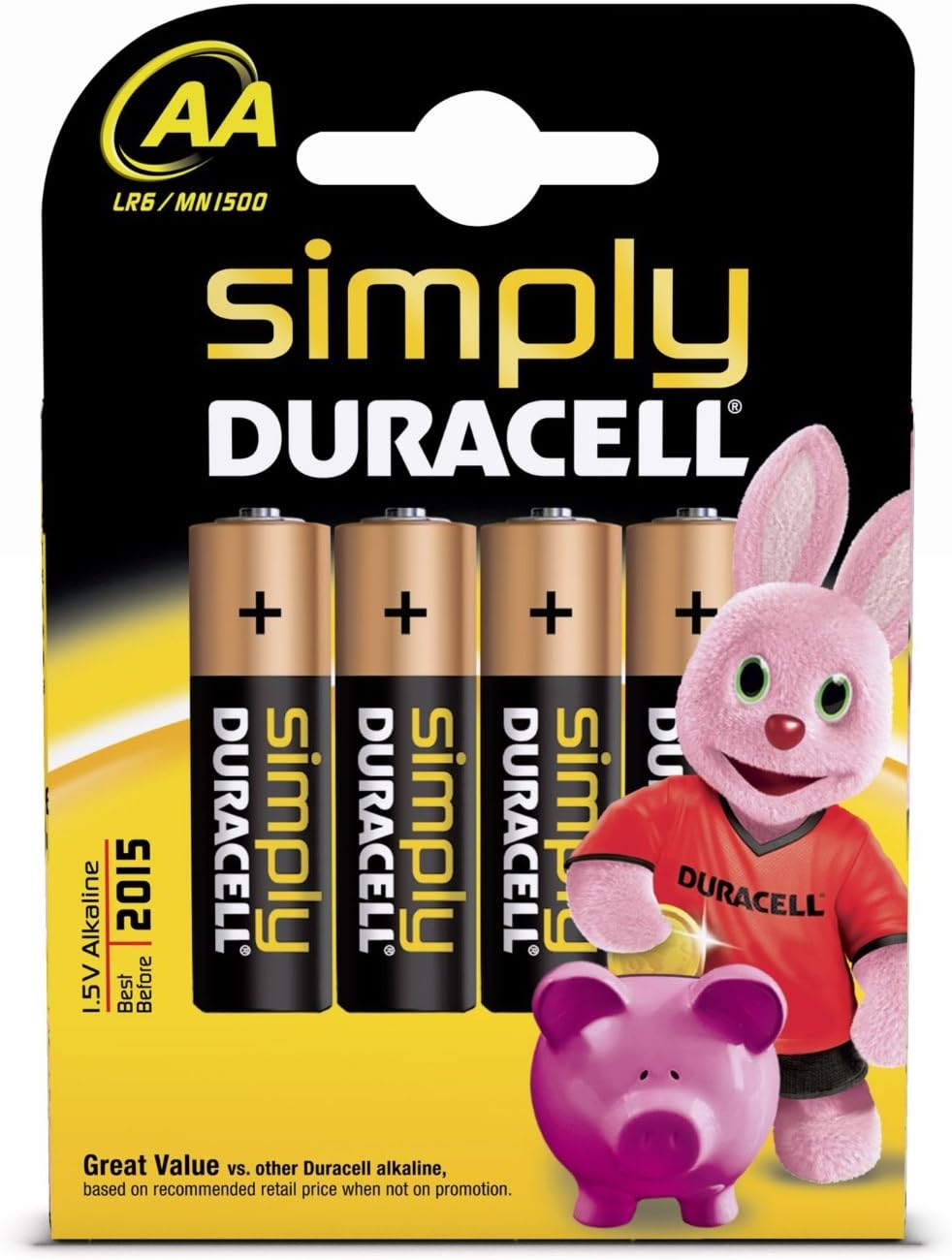 Duracell Base MN1500 - Pack of 4x AA Batteries