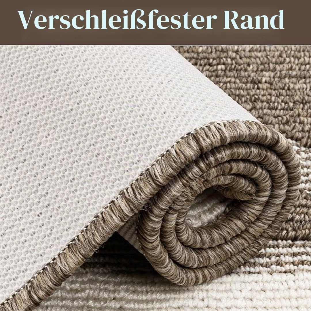Teppich Läufer Flur rutschfest Küchenteppich, Braun, 80x300cm