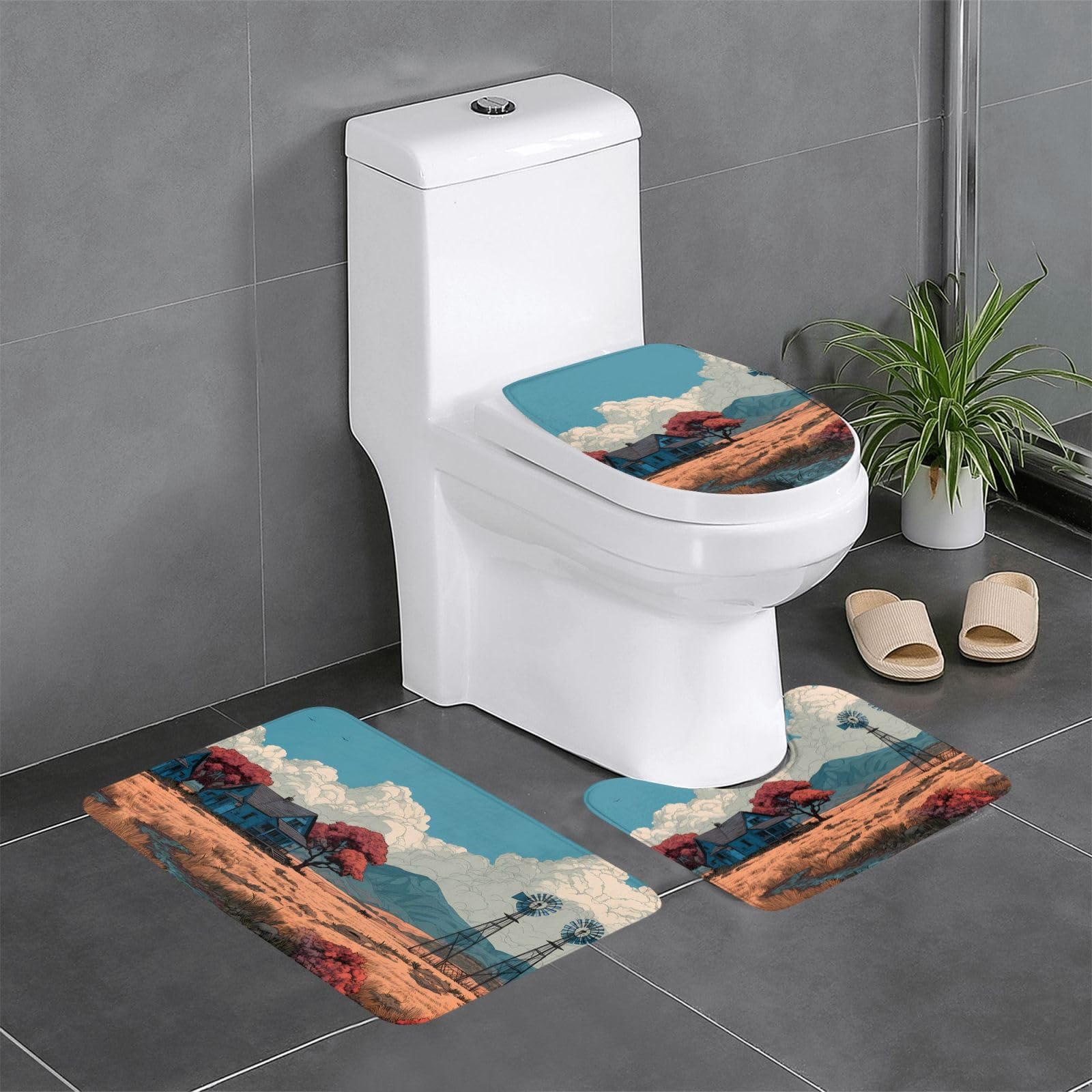 Tapis de bain antidérapant lot de 3 pour éviter les glissades sur sol humide de salle de bain