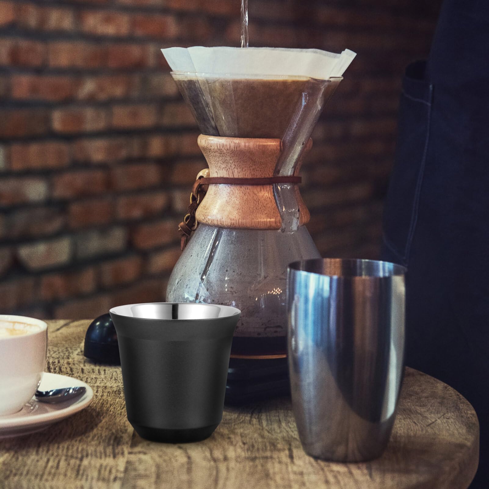 BESTonZON Stainless Steel Espresso Coffee Cup Portable Insulated Travel Mug for Camping Beach Outdoor Use Lightweight and for Picnics and Barbecues