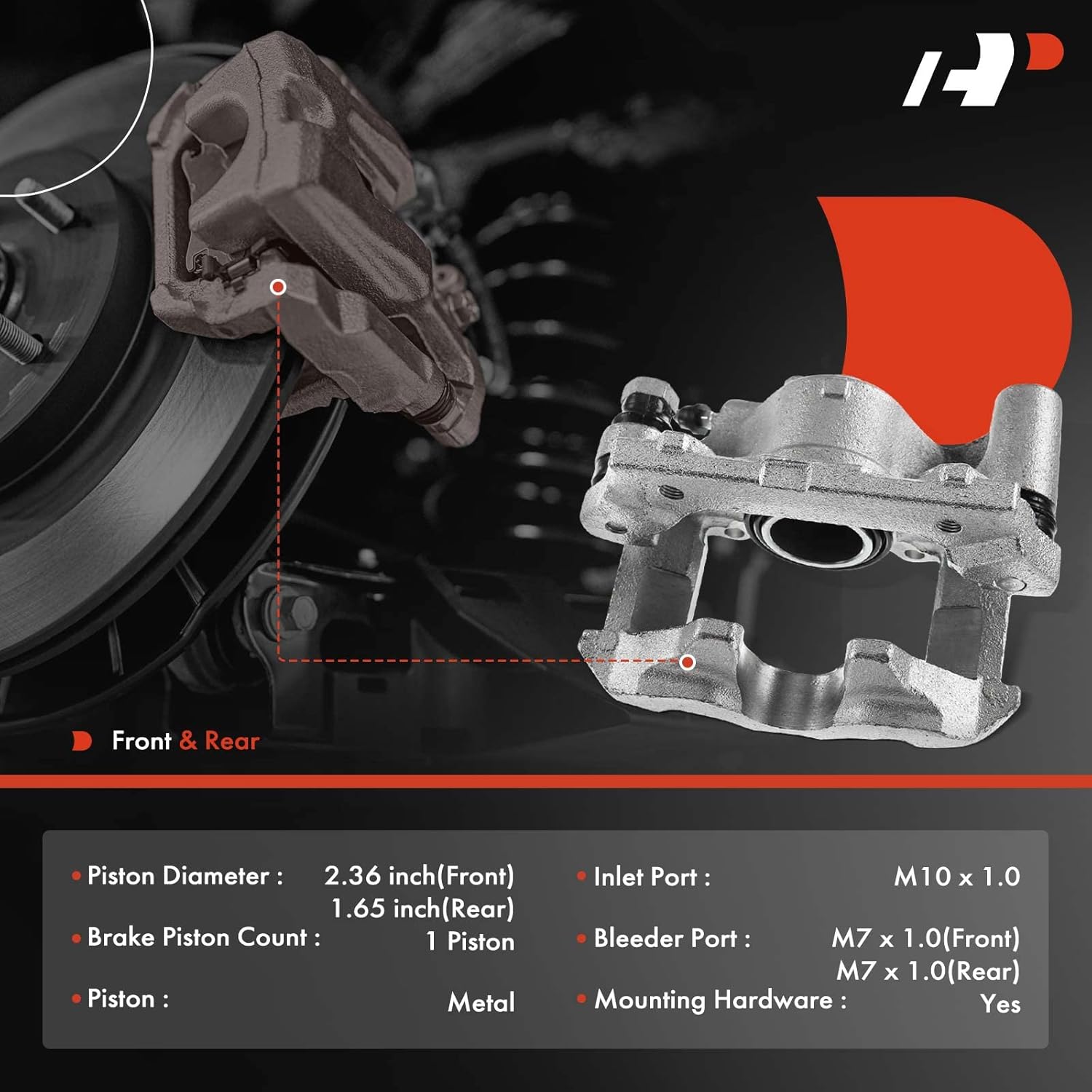 A-Premium Disc Brake Caliper Assembly with Bracket Compatible with Select Lexus Models - IS250 2006 2007 2008 2009 2010 2011 2012 2013, V6 2.5L - Front and Rear