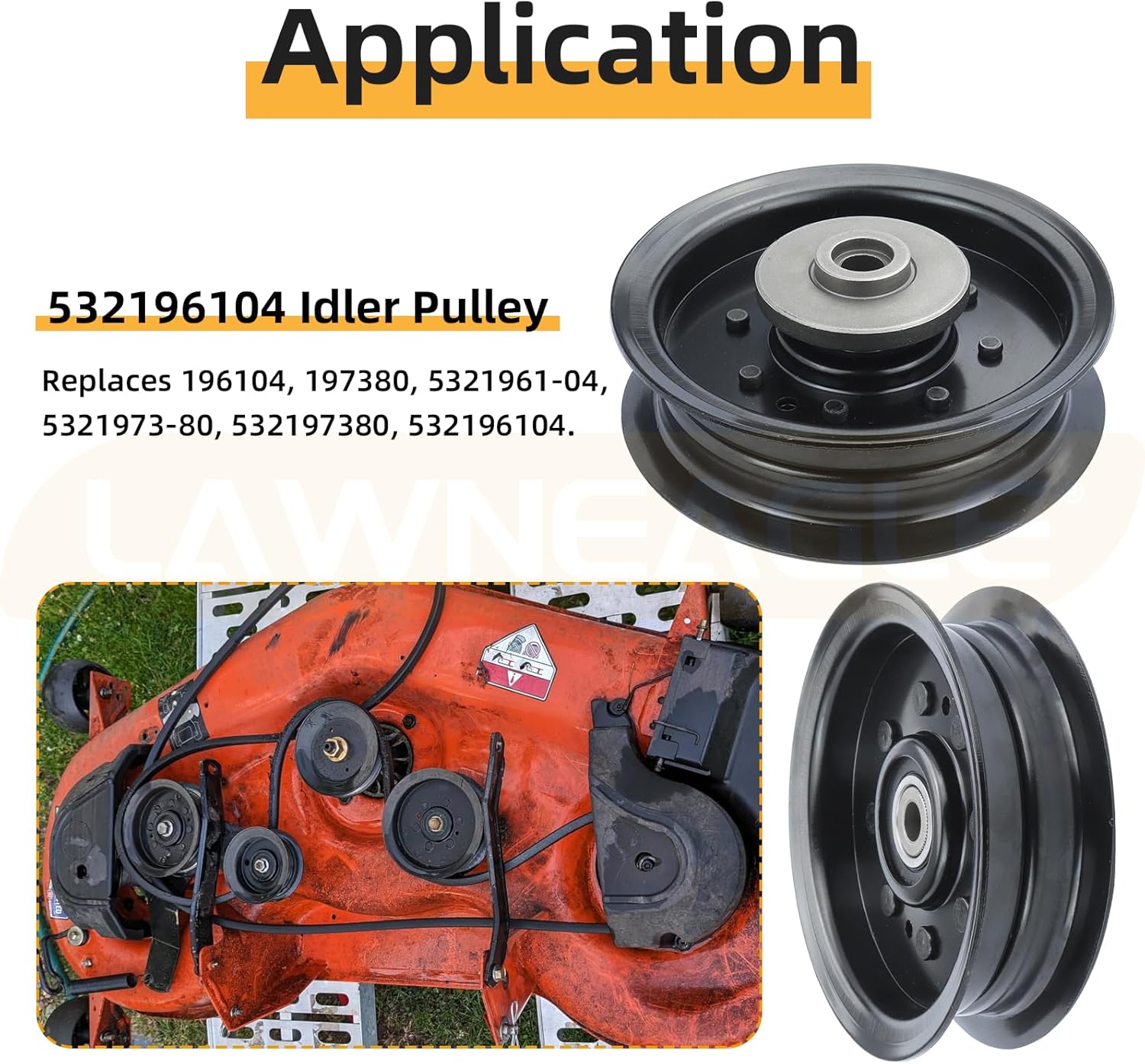 2 Pack 532196104 Idler Pulley Replaces Husqvarna 532196104 Husqvarna Idler Pulley 532196104 Pulley, 196104 Pulley, 532197380 Husqvarna Idler Pulley, 197380 Idler Pulley Craftsman 197380