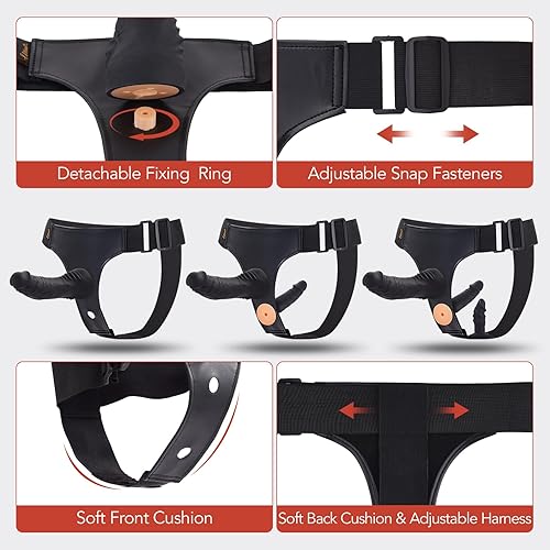 Miniatura 10 de UTIMI Correa de sexo de amarrar con consolador de silicona juguetes sexuales para masturbación femenina y lesbiana, lubricante incluido