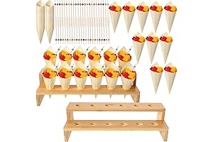 150 Wooden Cones with 12-Holes Ice Cream Cone Display Stand