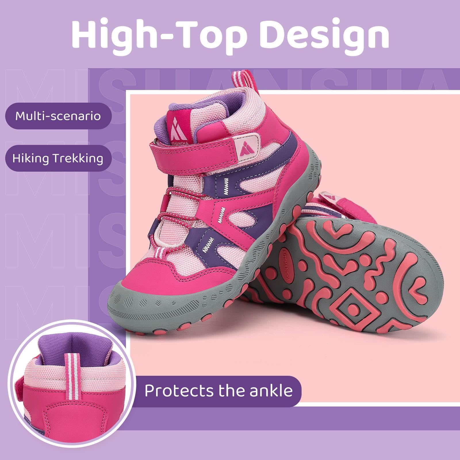 Mishansha Niña Zapatillas de Senderismo Niños Antideslizante Transpirables Botas Zapatos de Trekking Unisex Ligero Tallas 24-38 EU