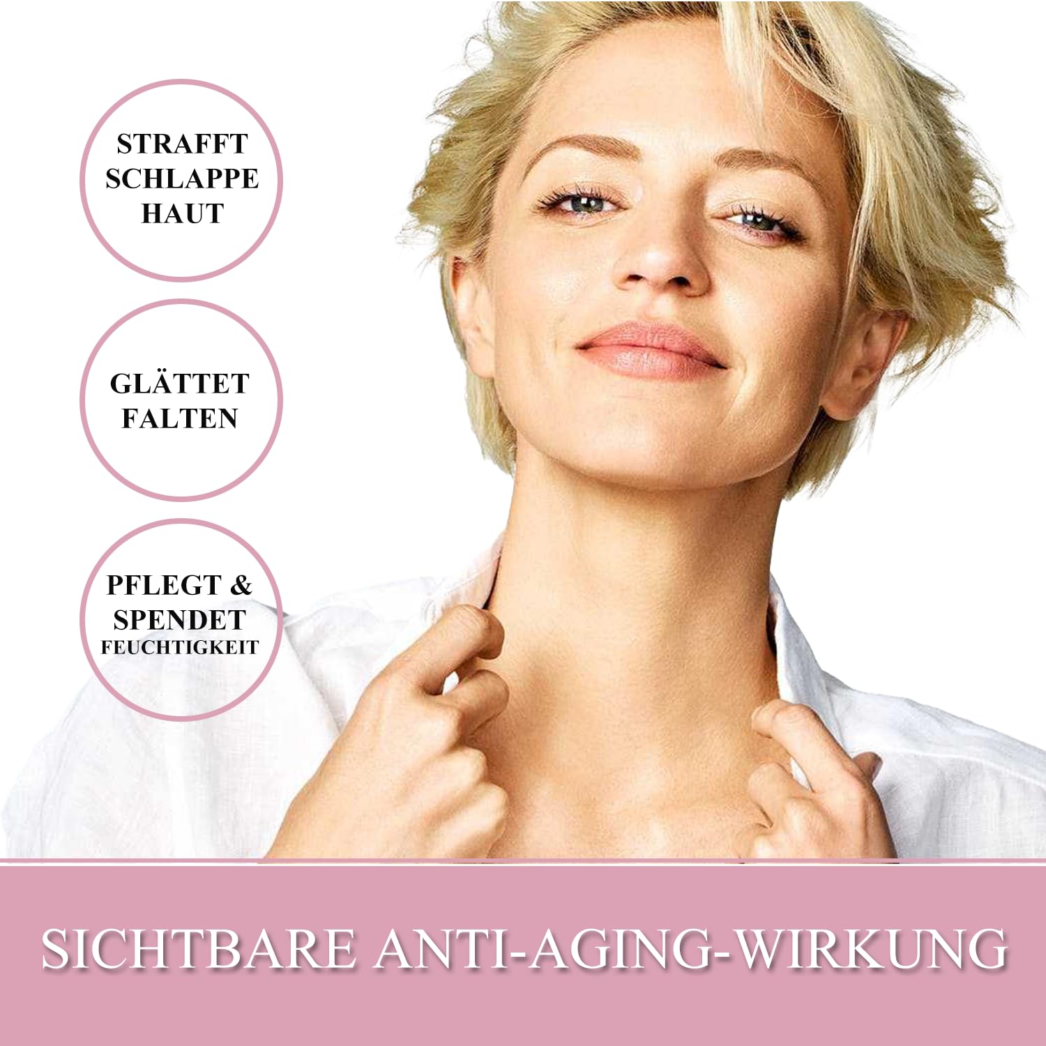 Hals und Dekollete Creme mit Peptiden und Retinol - Neck Firming Cream zur Reduzierung von Falten, Halslinien und Schlaffer Haut - Natürliche Firming Neck Cream für Glatte und Jugendliche Haut - 50 ml
