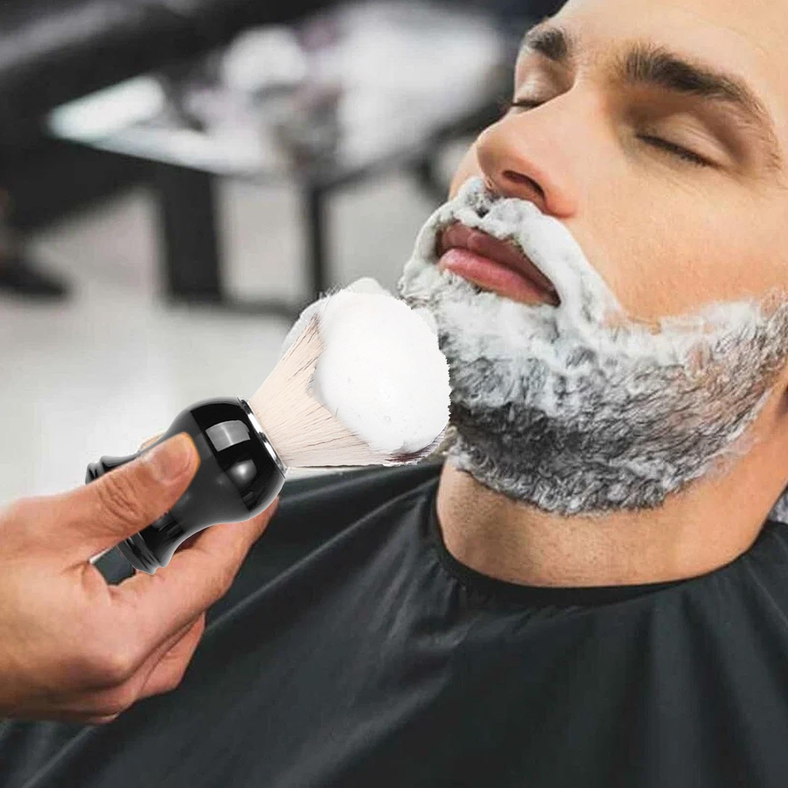 Pennello Da Barba In Tasso Manico Ergonomico Setole Morbide Per Crema E | Pennello Da Rasatura Per Uomo Barbuto Portatile Festa Del Papà Compleanno San Uomini Barbuti