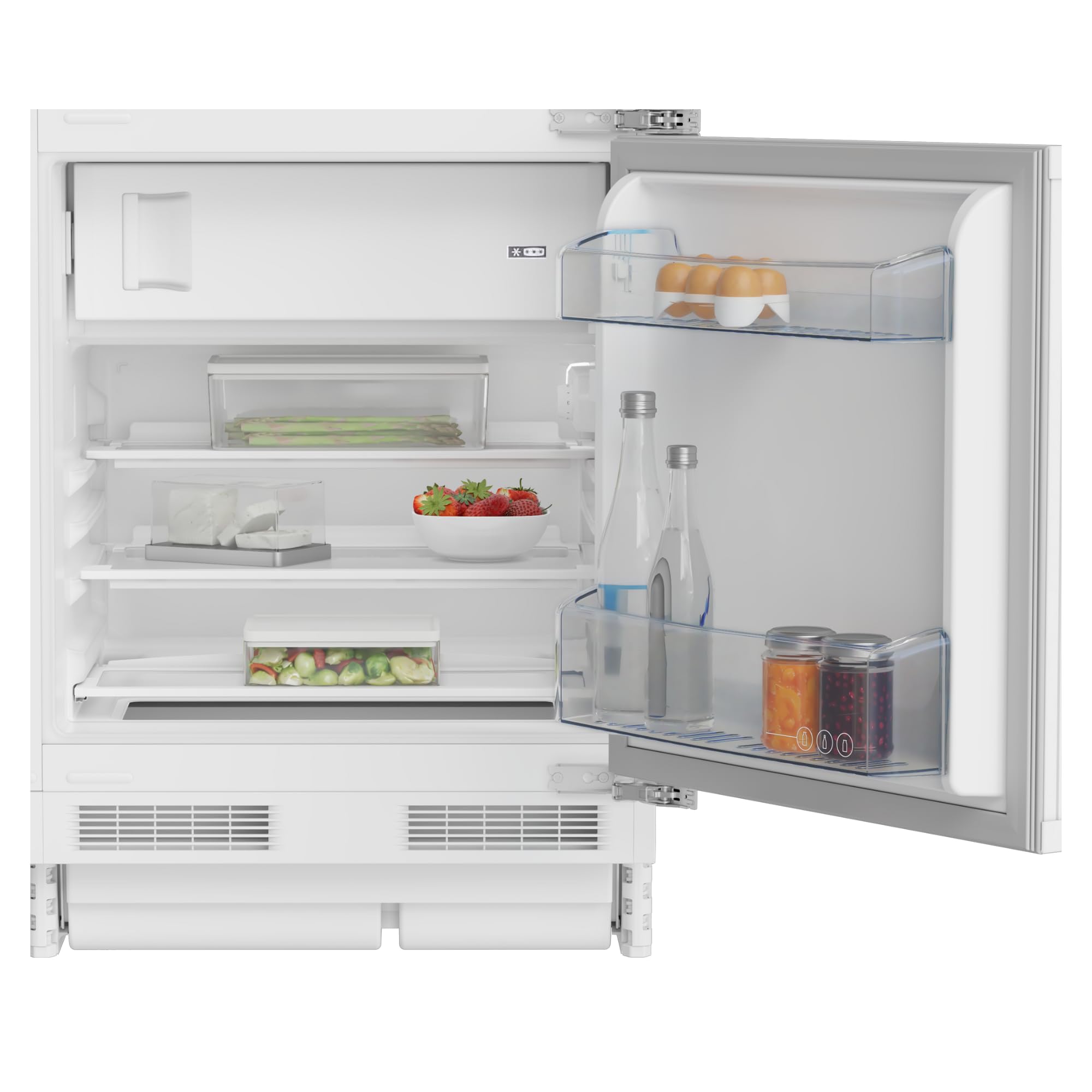 BEKO BU1153HCN - Réfrigérateur intégrable Table Top 107L (92+15L) - Froid statique - L59,5x H81,8cm - Blanc