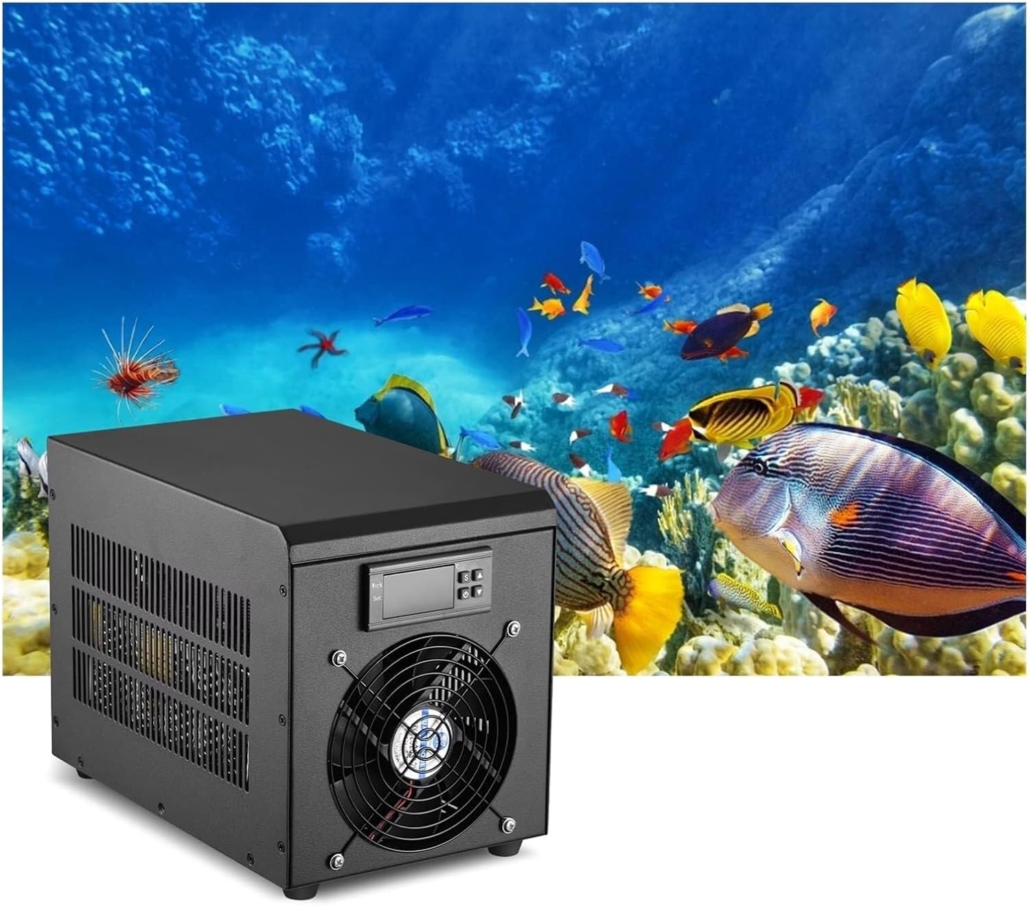 Fish Tank Cooler Heater System, 60L, 10-40℃ Temperature Setting Constant and Quiet for Fish and Shrimp Farming with Pump(Chiller and Heater)