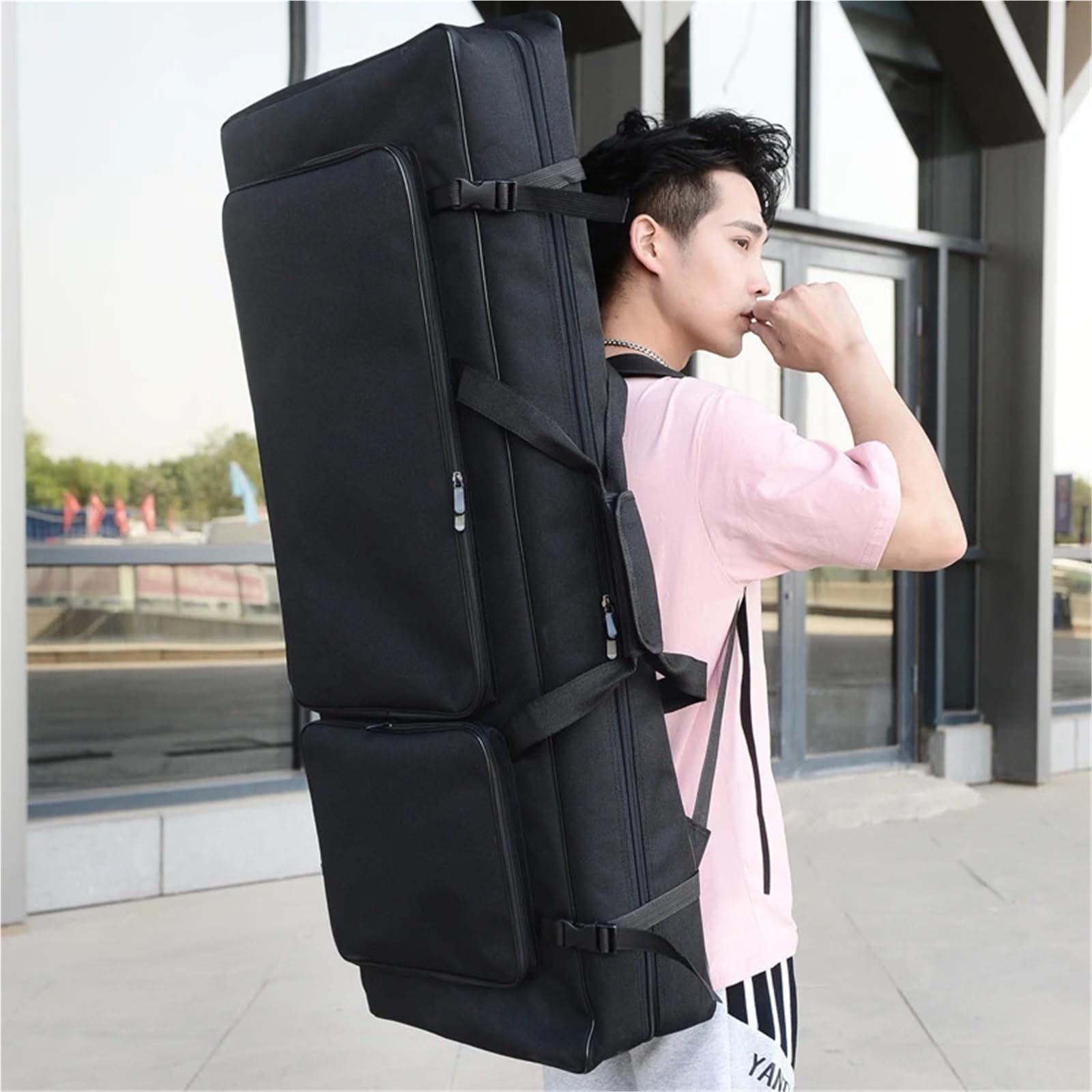 Funda Para Teclado Bolsa doble impermeable for piano electrónico portátil de 61 teclas, digital inteligente, estuche for instrumentos NP12 y NP15(Np12 is suitable for black)