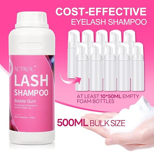Miniatura 174 de Limpiador de extensiones de pestañas Aloe 1L Natural Lash Extension Shampoo Professional Eyelid Foaming Cleanser Parabenos & Sulfate Free