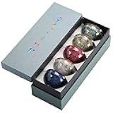 Lxuwbd Ceramic Chinese Kung Fu Tea Set, Japanese Style Tea Cup, Yerba Mate Tea Set, 5pcs Ceramic Mate Cup Set, Tea Cup