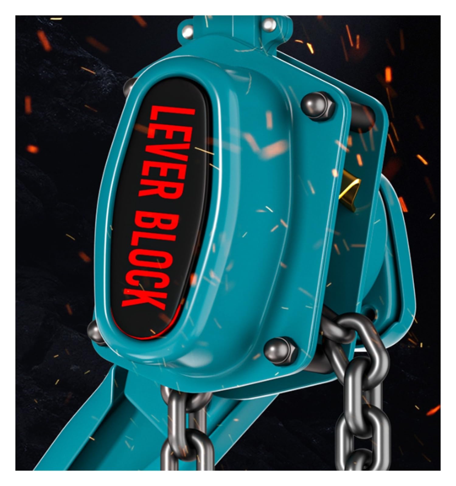 Wciągnik łańcuchowy z grzechotką wciągnik łańcuchowy ciężki wciągnik łańcuchowy z dźwignią blokującą hak obrotowy 360°, do podnoszenia, ciągnięcia, budowy dźwigni (1,5T/3M)