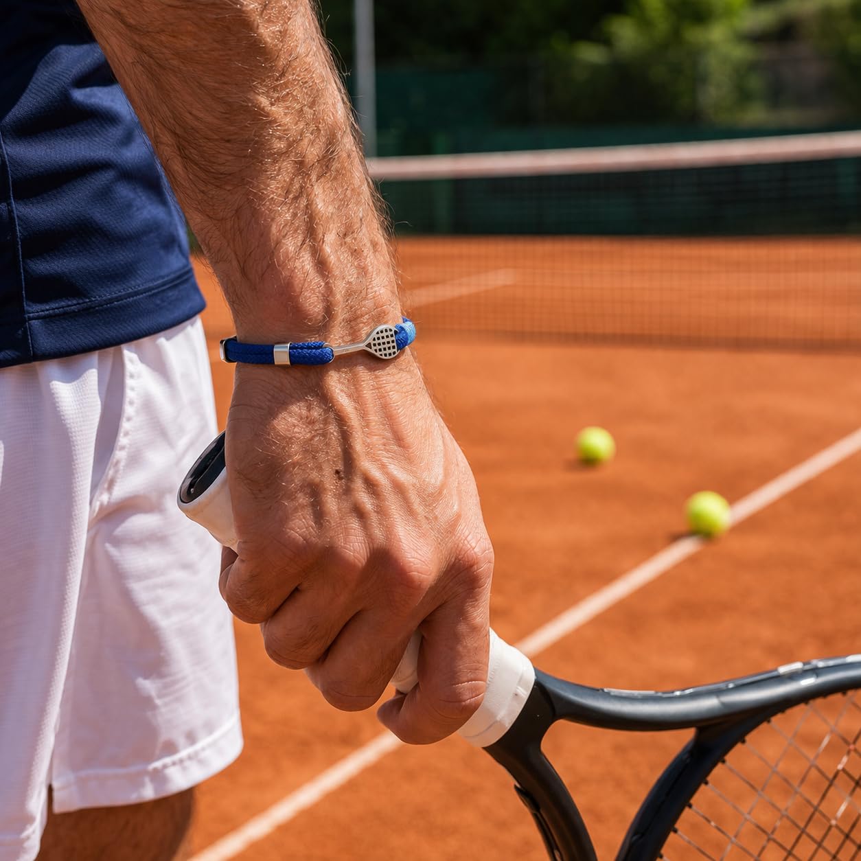 Aloha Bracciale Tennis Racchetta Idea regalo Uomo Donna Cordino Regolabile Acciaio
