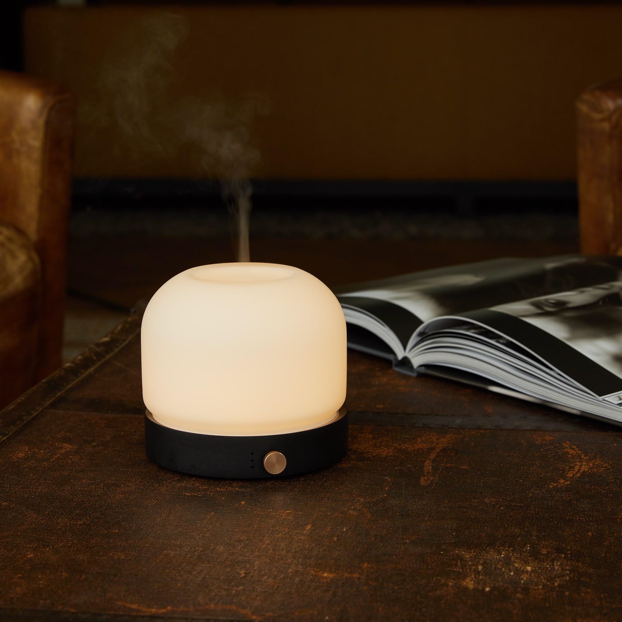 Eclipse - Diffusore OLI Essenziali Ultrasuoni - Aromaterapia Silenziosa - Humidificador Niebla Fría - Luz Nocturna LED Regulable - Ayuda Dormir Sueño – Dormitorio Relajación