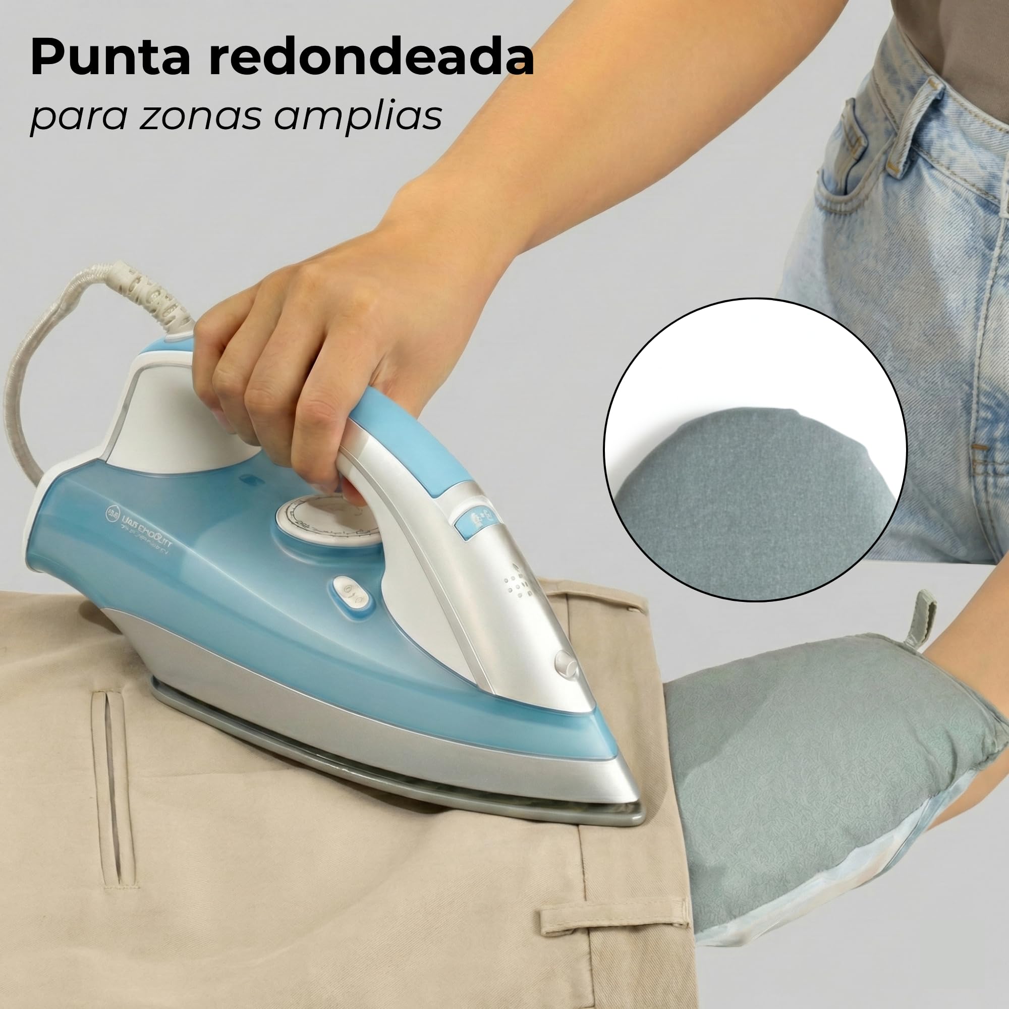 2 Guantes de Planchado Profesional, Un Guante en Punta y Otro Redondo, Protectores Térmicos Gruesos y Firmes, Resistentes al Calor, Mini Tablas de Planchado. Juego de 2 guantes para plancha vertical. - 3