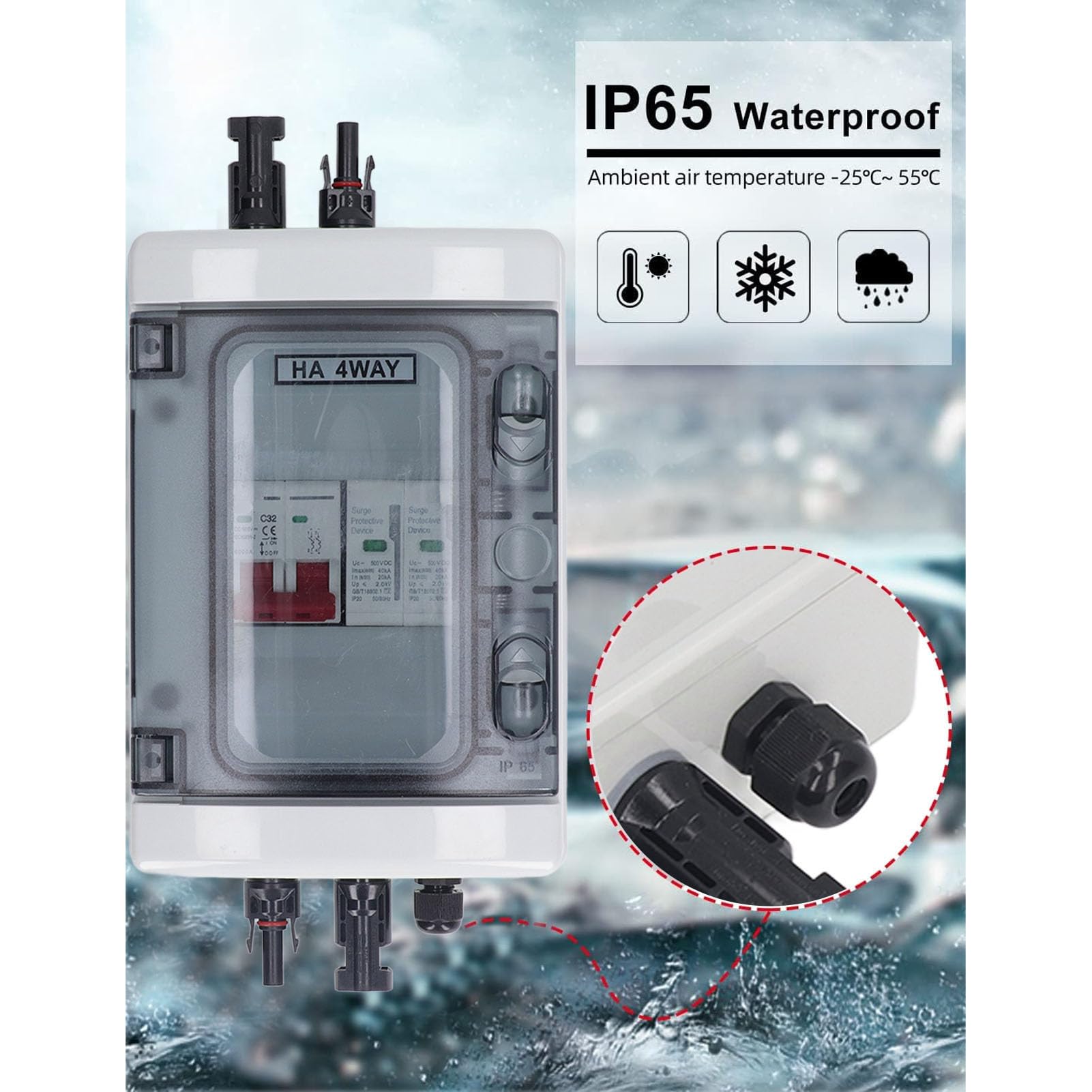 Scatola Combinatrice Fotovoltaica Impermeabile IP65 con Protezione per Sistemi Solari