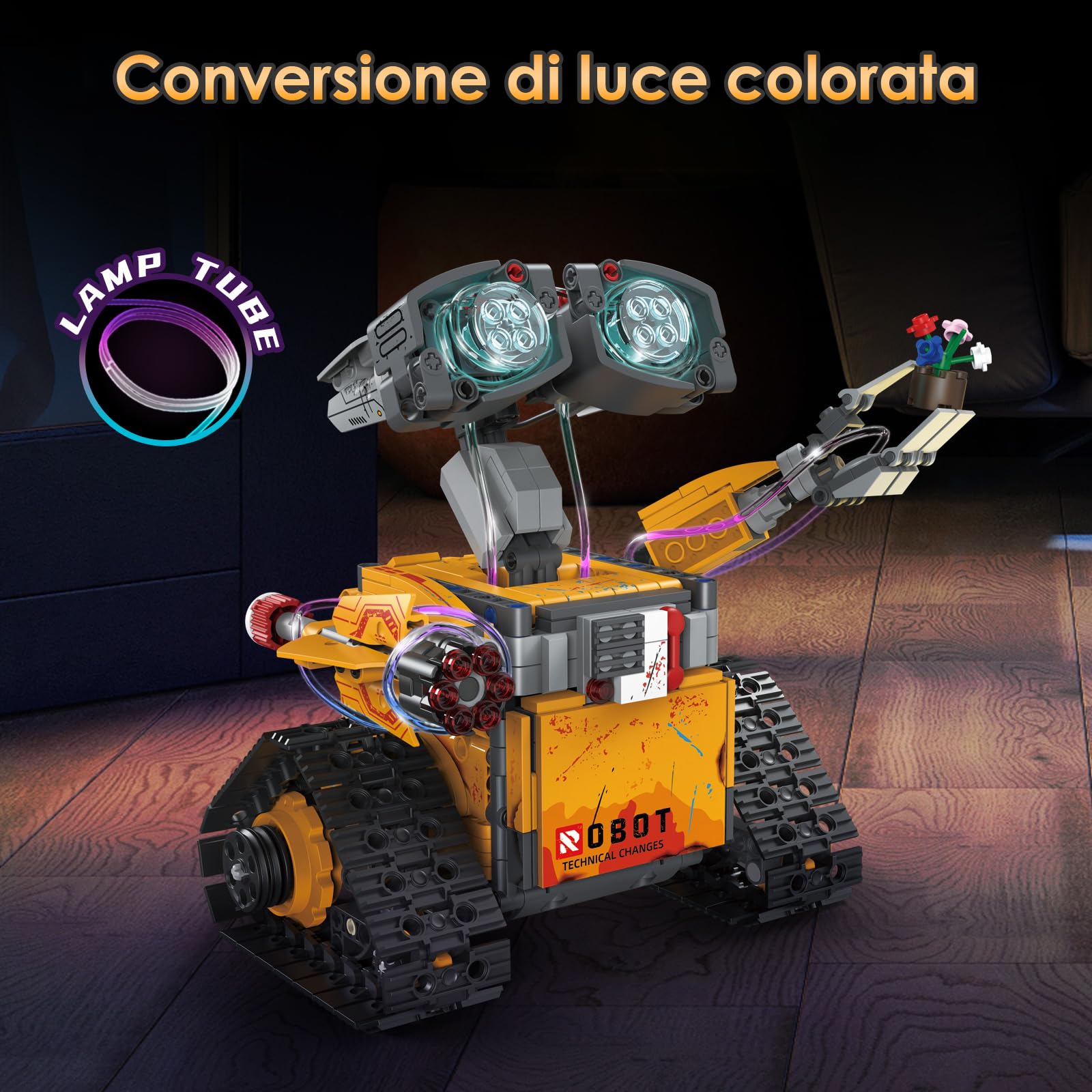 ZWOOS Technic Robot per Bambini, 5 in 1 Set Robotico Programmabile con App e Telecomando, Rotazione a 360° & Luci Incantevoli, Robot Telecomandato pour Garçons et Filles âgés de 6 à 12 Ans et Plus