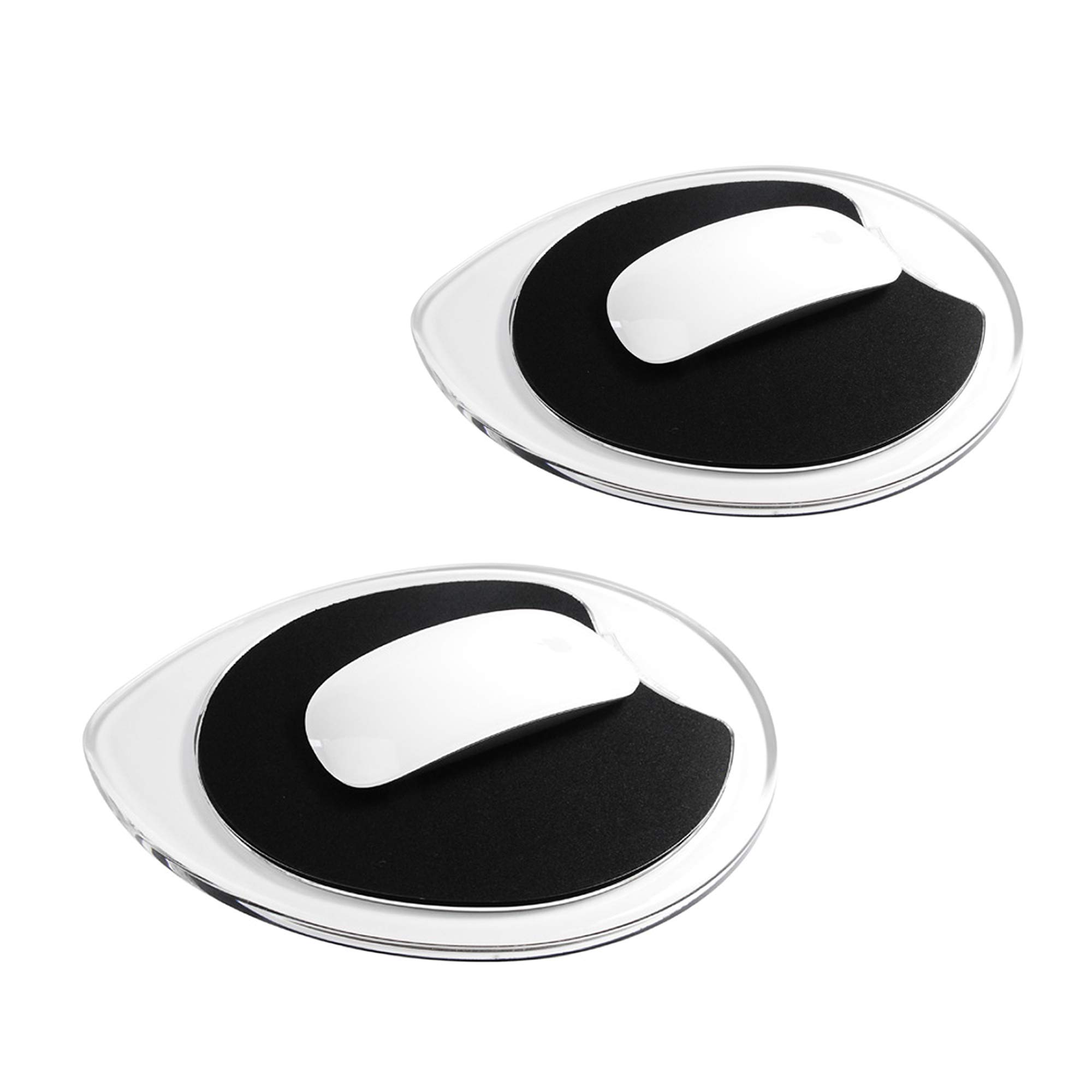 COM.TOP - Acrylic Mouse Pad | Office Supplies and Desk Accessories |Decoration to Brighten Your Desk - Clear, 2 Pack