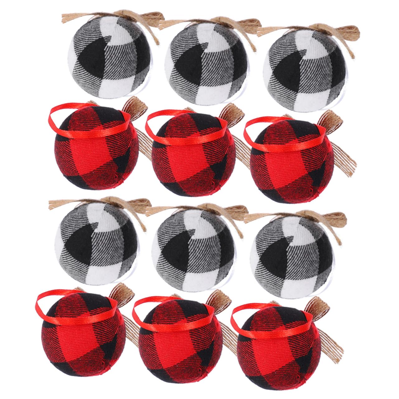 Zerodeko 4 Juegos Bola De Tela De Cuadros Navideños Árbol De Navidad Luces De Navidad Al Aire Oro Guirnalda Decoración Navideña De Época Decoración Navideña Paño 12 Piezas X 4