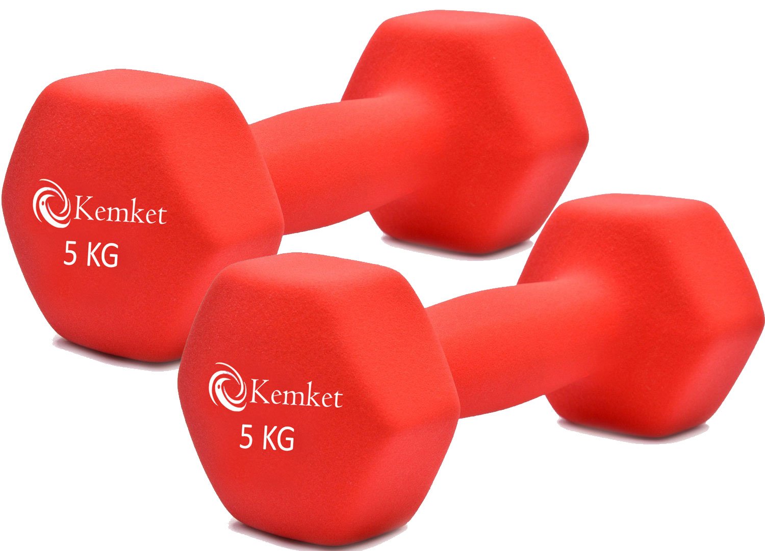 Neoprene Hand Dumbbells Weights (Pair)-5kg, Anti-Roll Dumbbell Set for Safe Home Fitness Training