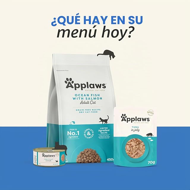Foto 6 de 8 de Applaws Comida húmeda Natural para Gatos en bolsitas, atún con caballa en gelatina - 16 x 70 g