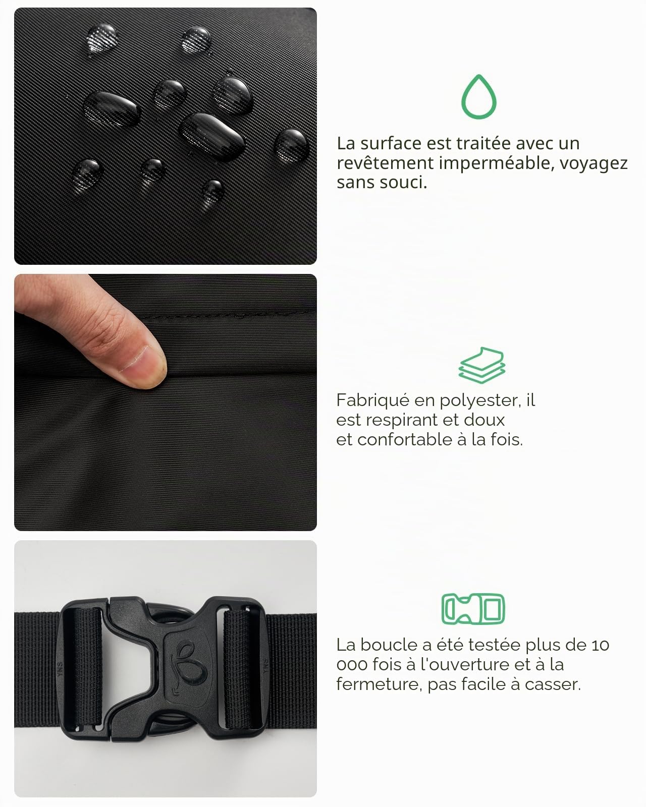 Waterfly Sac Banane Homme Femme: Grand Bumbag avec 5 Poches Zippées Hipbag Unisexe Sacoche Banane de Sport pour Randonnée Cyclisme Balade Ville Vacances Entraînement Chien