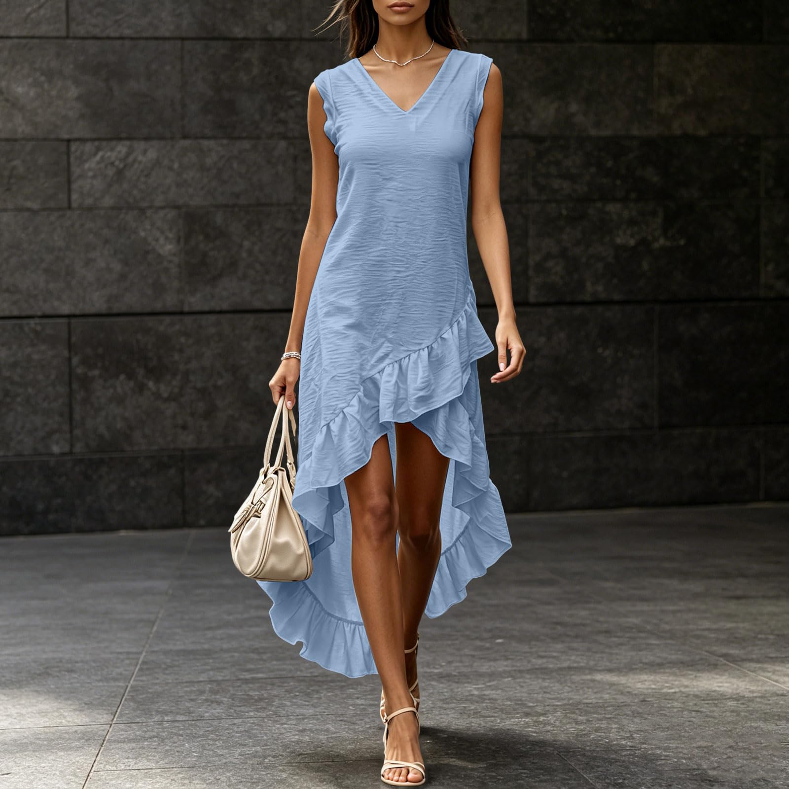 Vestiti Estivi Donna Cotone Elegante e Raffinato Abito Estivo Casual da Donna, Adatto per Feste, spiagge, Matrimoni e Banchetti. Abito Elegante