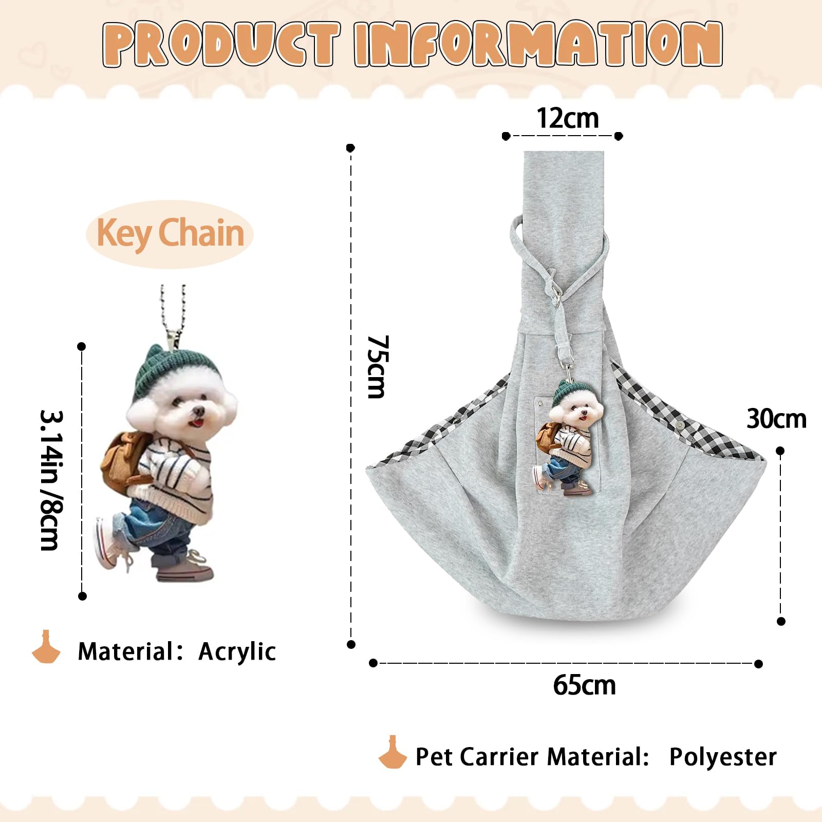 Sac De Transport pour Chien Chat Sac à BandoulièRe Mains Libres Petit Chien Respirant RéVersible Sa Chat Transport pour Petit Moyen Animaux Jusqu’à 15 KG pour L'extérieur Voyages Métro (Gris)
