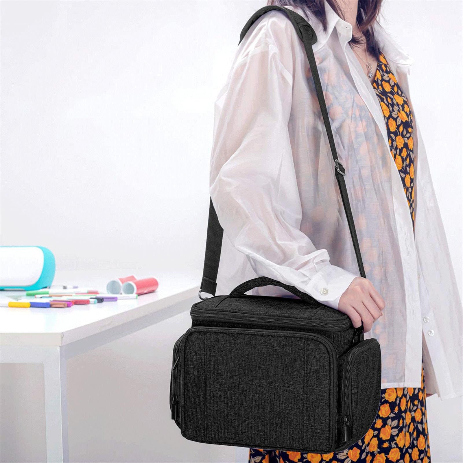 Generic Sac de transport pour Joy, étui de transport pour Joy et ensemble d'outils, sac fourre-tout avec sections de rangement pour fournitures, sac de rangement pour presse à chaud