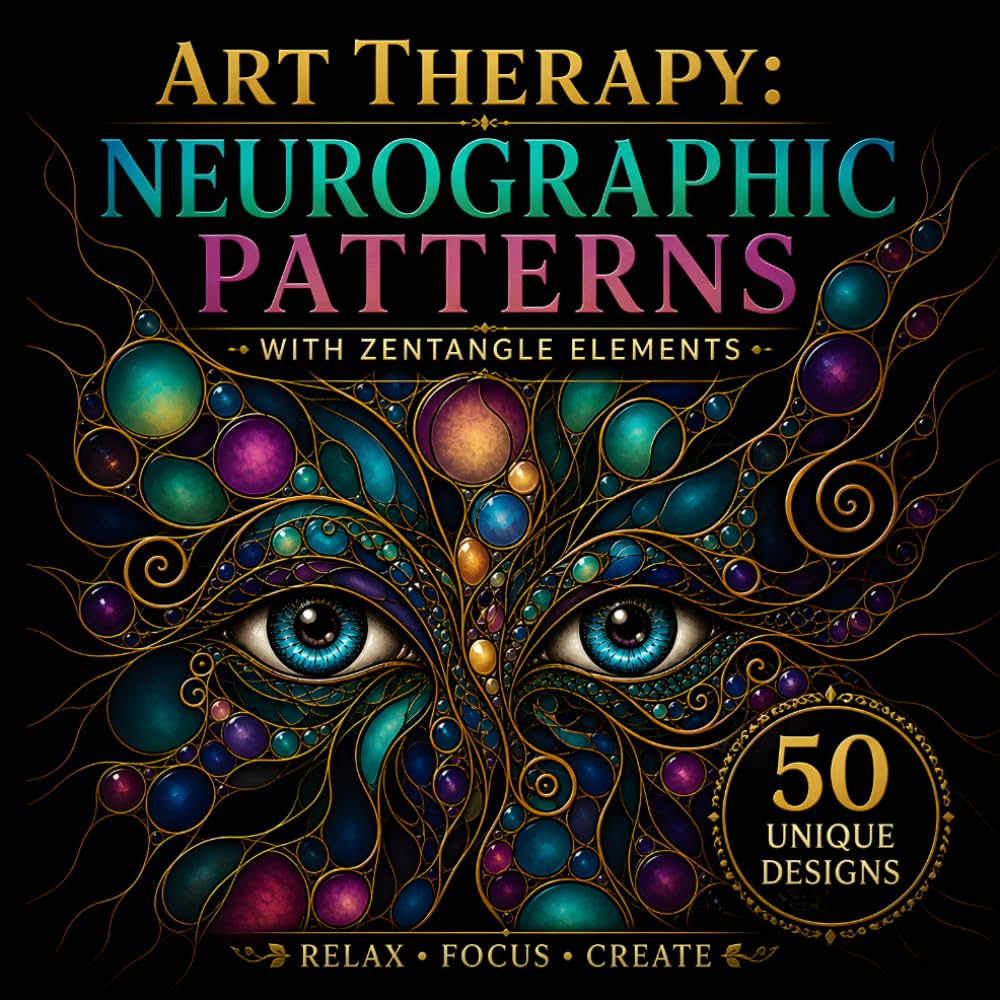 Neurographic Art Therapy: Abstract Coloring Book with Zentangle-Inspired Patterns for Relaxation, Mindful Patterns for Stress Relief, Ready-to-Color Designs
