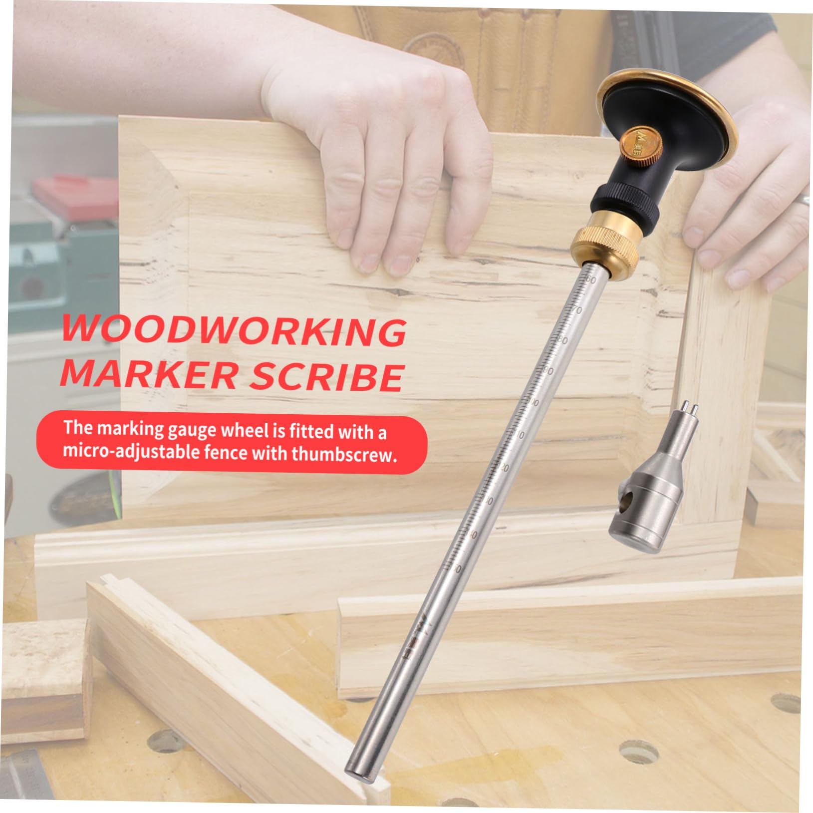 WOONEKY Marcador De Carpintería Calibre De Rueda Herramienta Para Madera Calibre De Mortaja De Acero Inoxidable Para Bricolaje y Proyectos De Madera