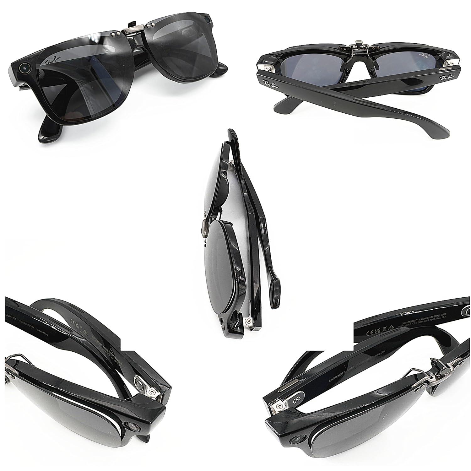 Lentilles polarisées à clip compatibles avec Ray-Ban Meta Wayfarer 50-22 (lot de 2)