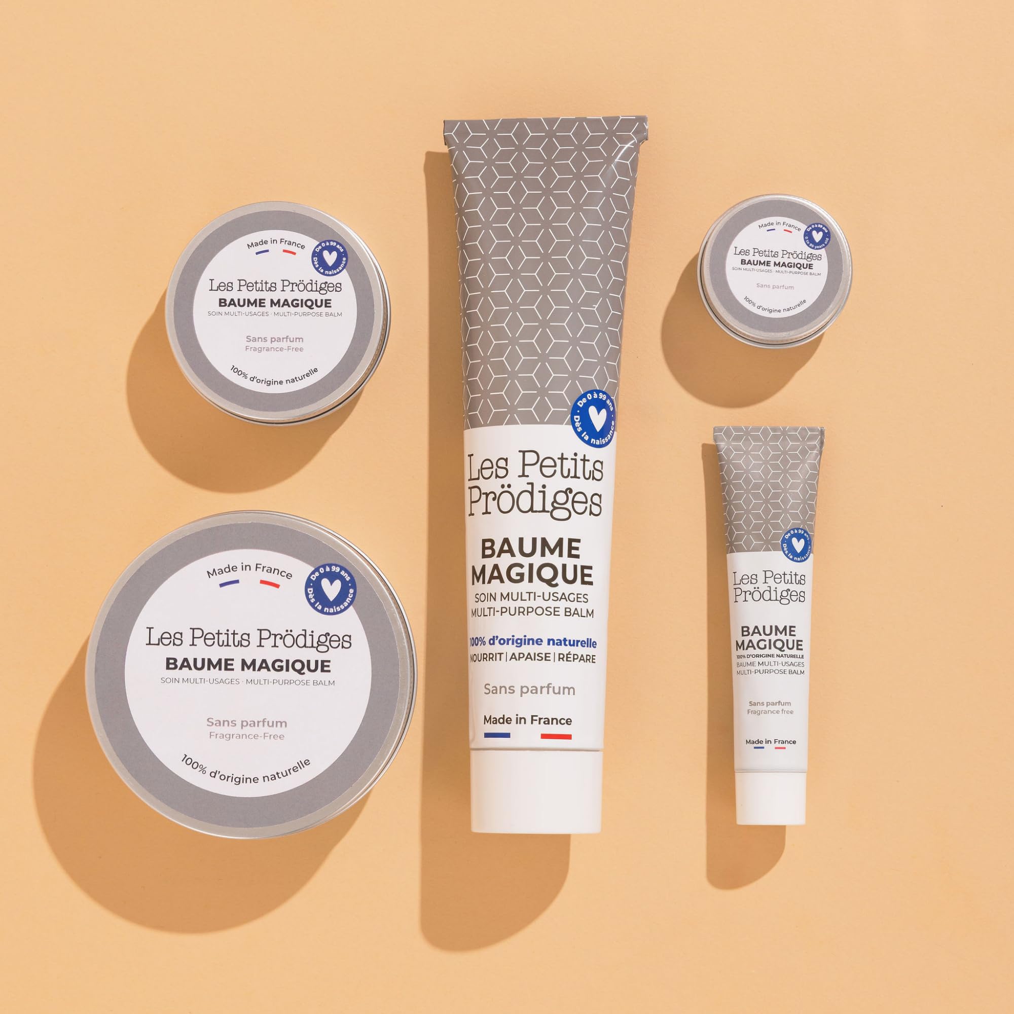 LES PETITS PRODIGES Baume Magique Multi Usages - Visage, Levres, Mains & Corps - Demaquillant, Soin Nourrissant & Réparateur, Cheveux - 100% Naturel - Fabriqué en France - Emballage Tube Recyclable
