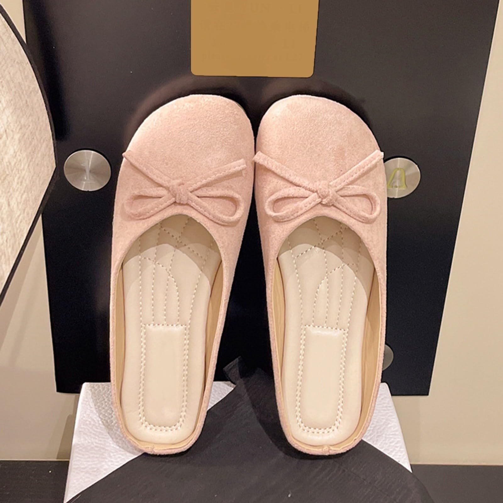 Zapatos de ballet clásicos con lazo para mujer, informales, planos, para uso diario elegante y cómodos trajes de oficina en interiores