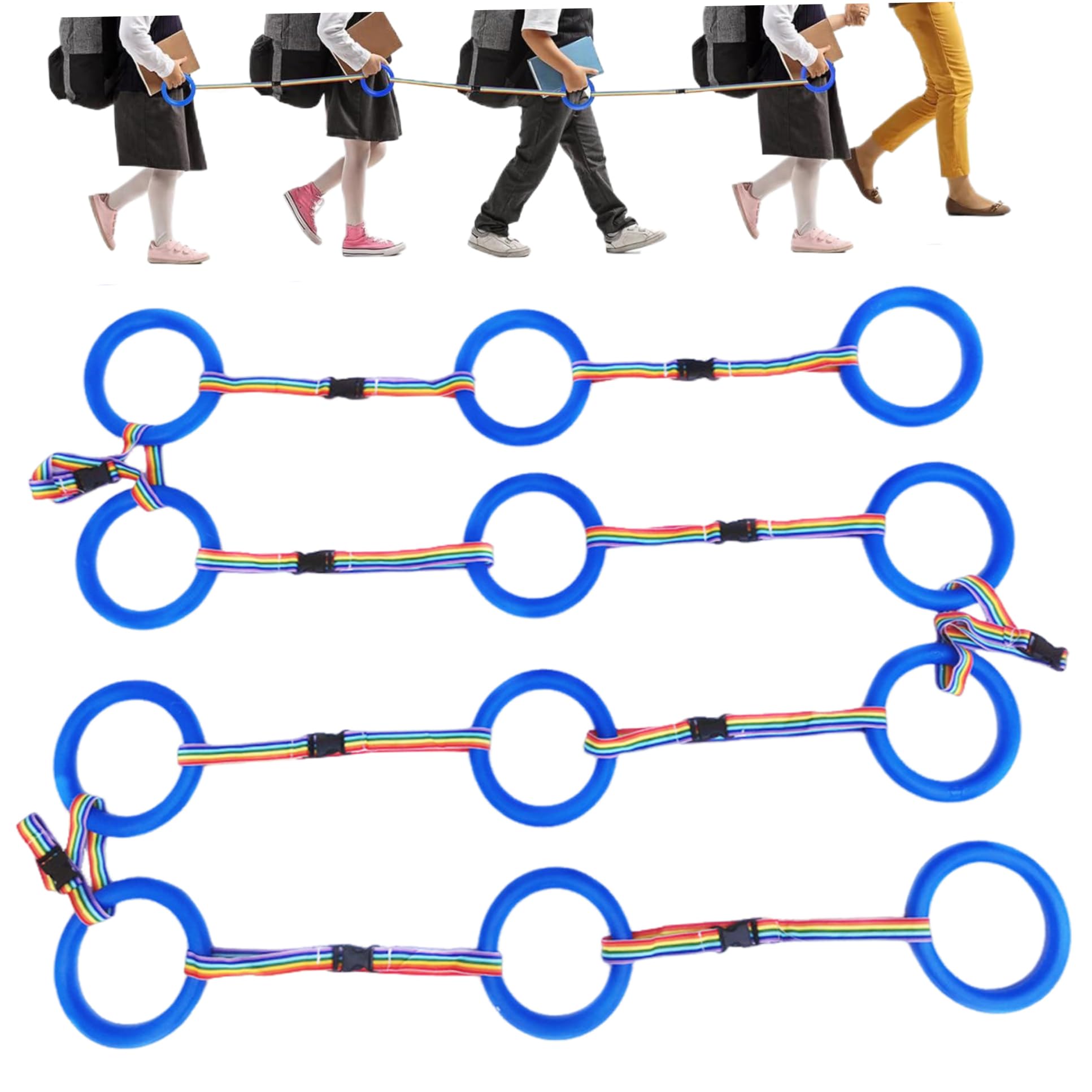 Corde de marche pour école maternelle et sortie scolaire avec 24 poignées colorées