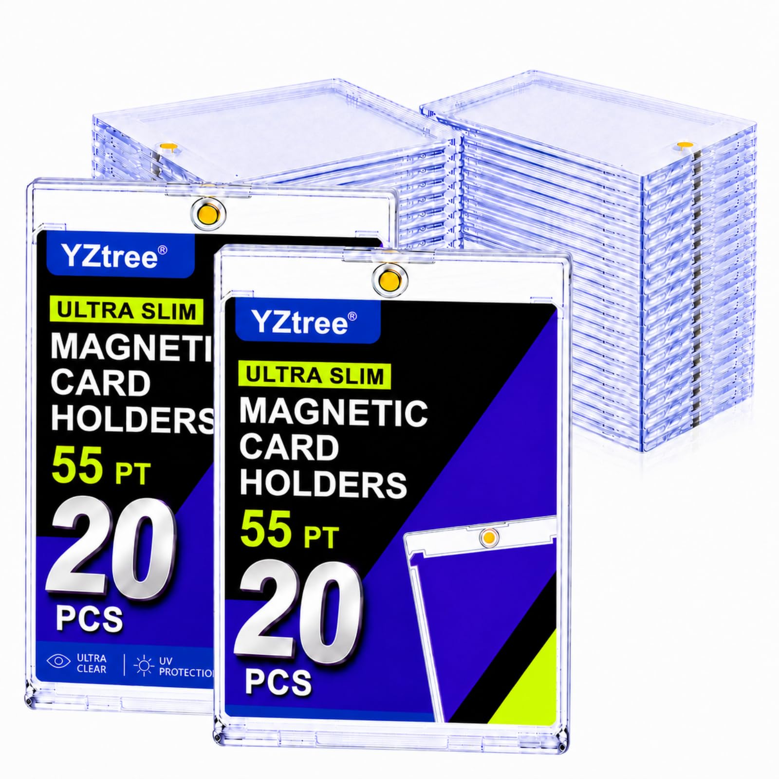 55pt Magnetic Card Holder: 0.19" Ultra Slim Acrylic Card Case