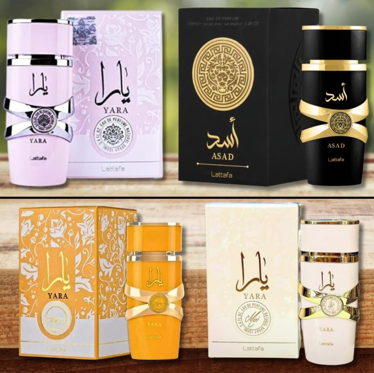 Arabian Unisex 4 Piece Eau de Parfum Gift Set - Pink Yara & Orange Yara Tous for Women + Asad for Men 100 ml each