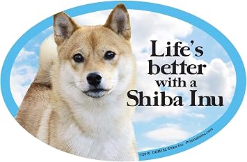 Prismatix Decal Dog Pet Magnets, Shiba Inu - Lifes Better with a Shiba Inu - Strong Durable Car or Fridge Magnet Decal with Bright Colors, Great Gift for Dog Mom or Dad, 6 x 4 inches | Strong Magnet For Cars Or Fridges Featuring Shiba Inu Design With Bright Colors, 1 Pack, 6 x 4 Inches