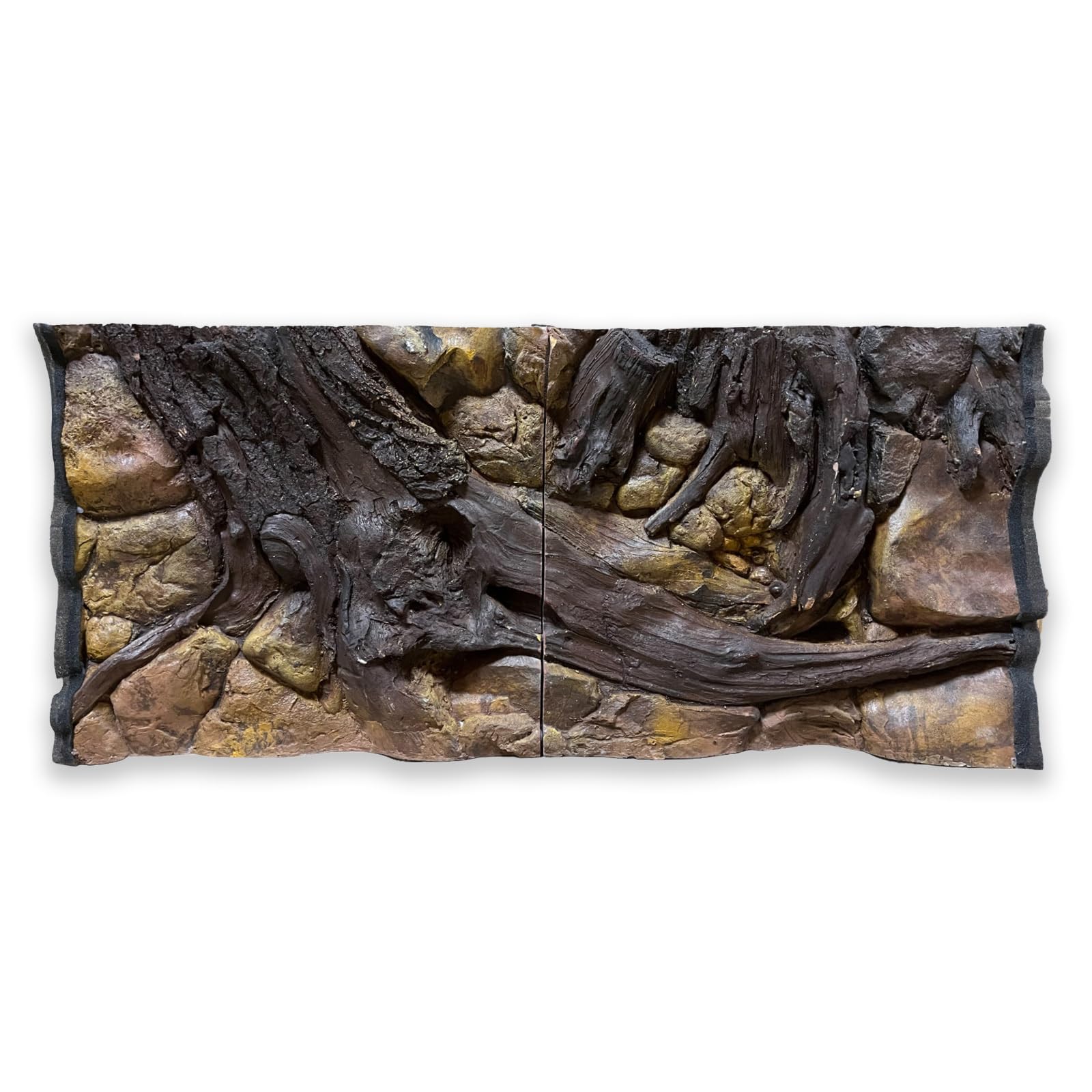 ZooPaul Fond d'aquarium 3D 120x60cm Arrière-plan Terrarium Roche Pierre Racine Structure Amazonienne NOUVEAU