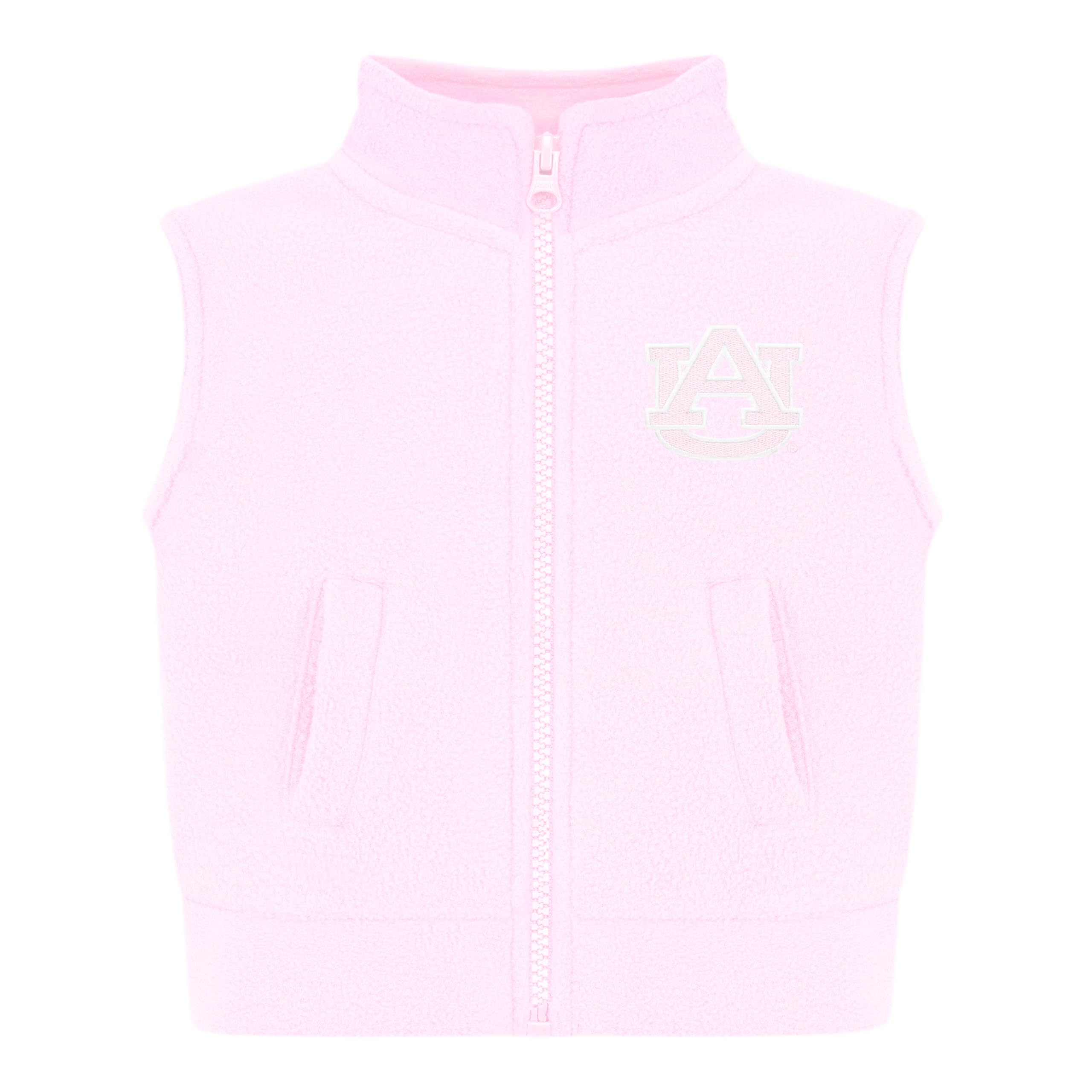Creative Knitwear College Baby NCAA Officially Licensed Polar Fleece Vest - Auburn Tigers AU Logo - Pink - 2 Years