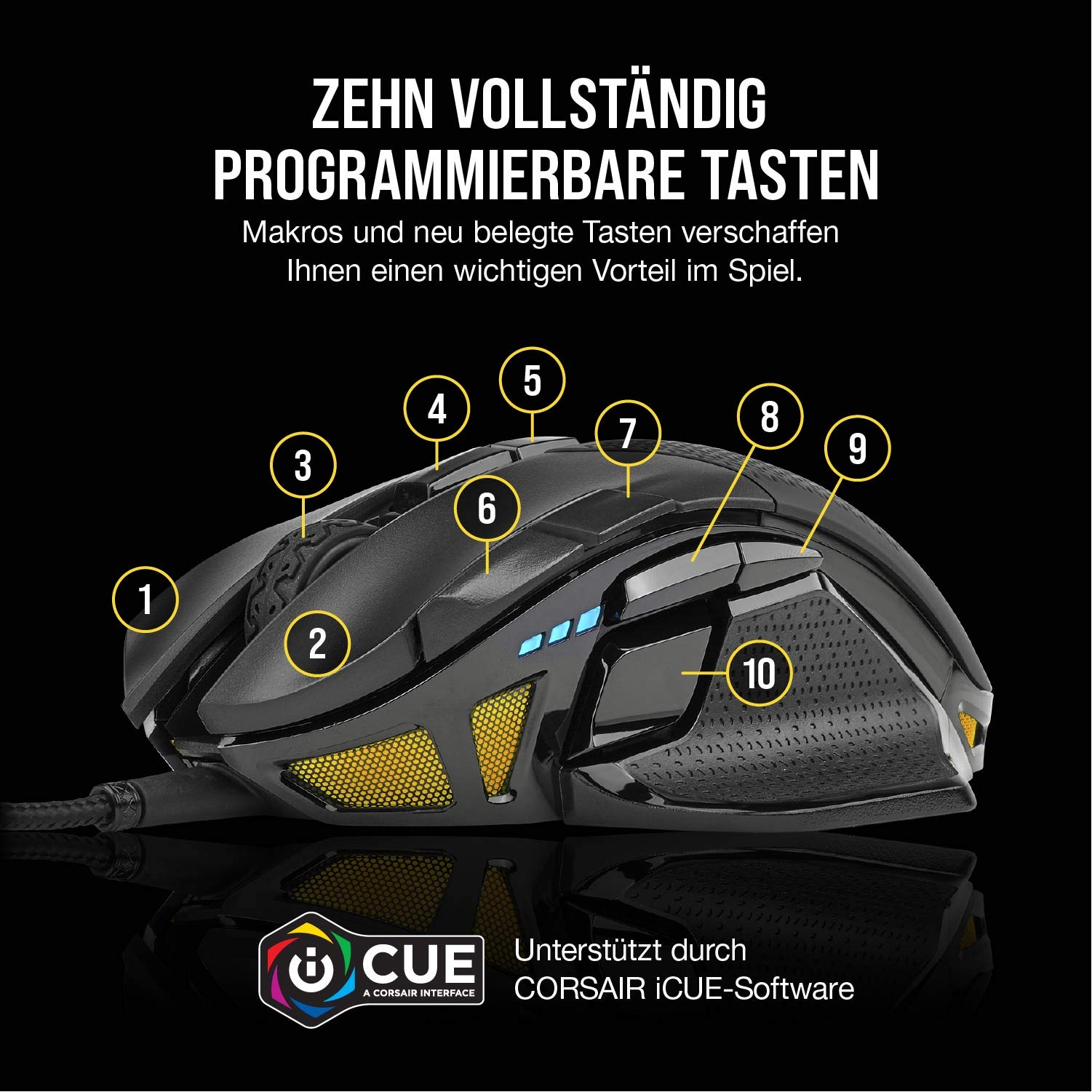Corsair NIGHTSWORD RGB Kabelgebundene Gaming-Maus Schwarz