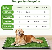 Vista 6 de LOOBANI - Almohadilla de césped grande para perros con bandeja - Caja de arena para perros de 35x23 pulgadas con 2 parches de césped artificial + 2