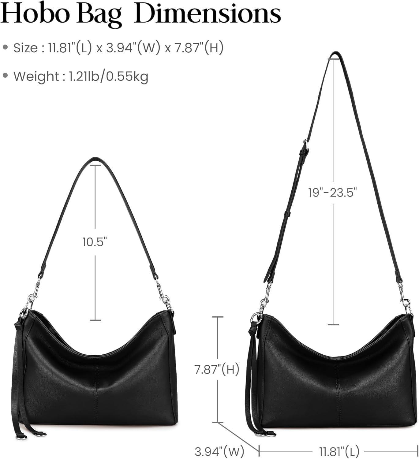 befen Genuine Leather Hobo Bags for Women, Anti Theft Soft Leather Shoulder Handbags Purses Lightweight Crossbody Bags - Image 6