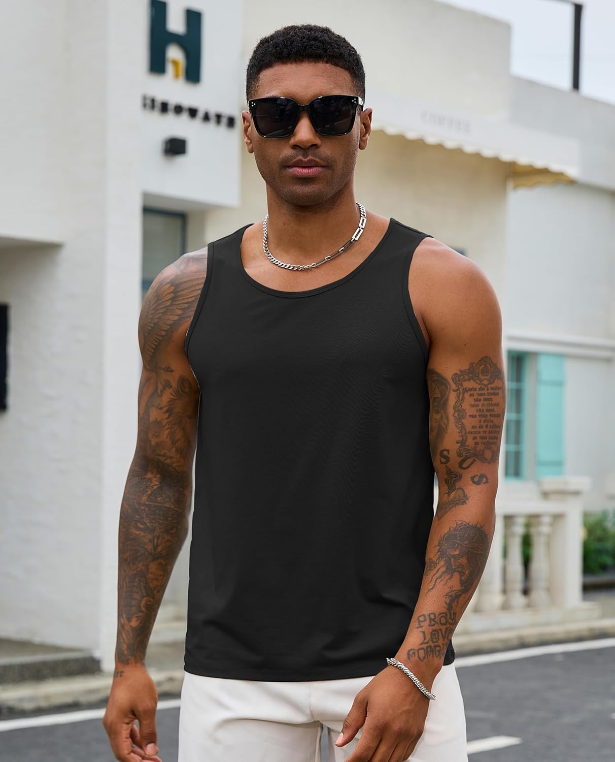 EKLENTSON Men's Workout Tank Top Summer Quick Dry Gym Shirts Muscle Sleeveless Cotton Shirt Moisture Wicking Beach - Image 2