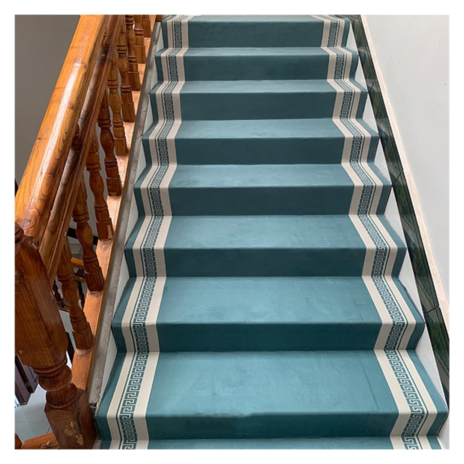 Rutschfeste Treppenteppichrolle, selbstklebende Mikrofaser, einfache Installation, dekorativer Bodenteppich für Treppen, Größe 1,2 x 1 m (Farbe: D)
