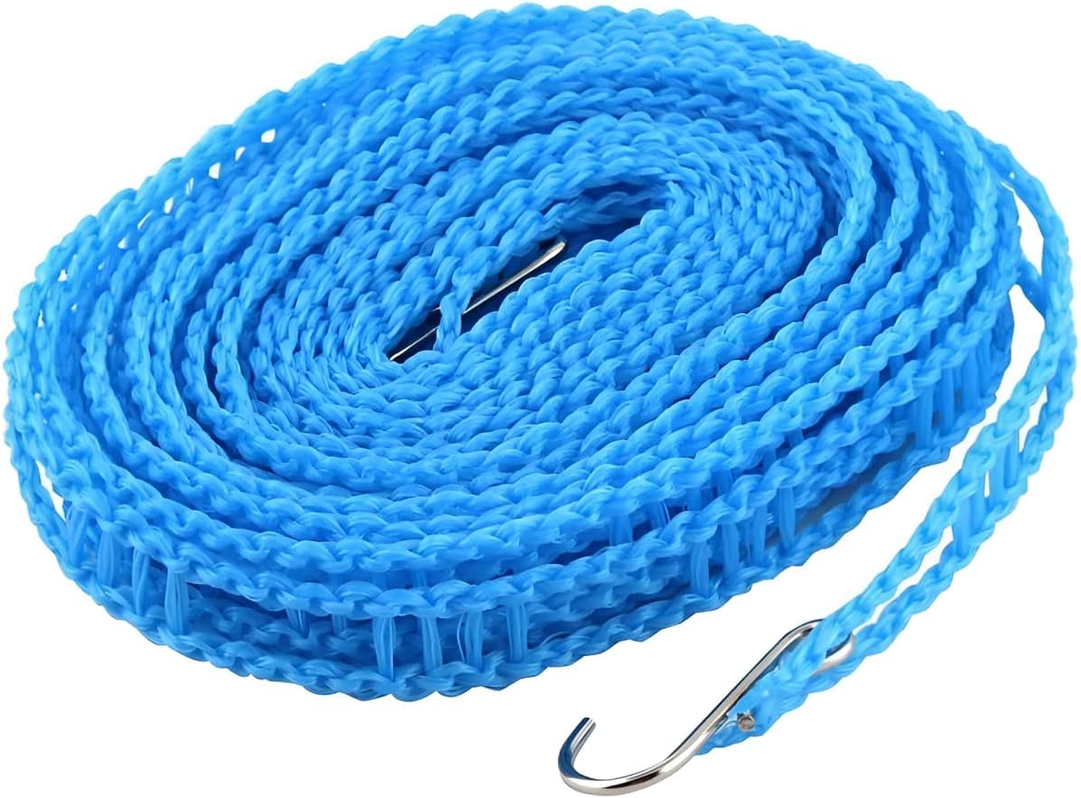 Oblivion Cloth Drying Rope with Hooks – Multicolor Strong Elastic Clothes Rope, Kapde Sukhane Ki Rassi, Portable Hanging Laundry Line for Travel, Home & Outdoor (Without Clips Pack of 1)