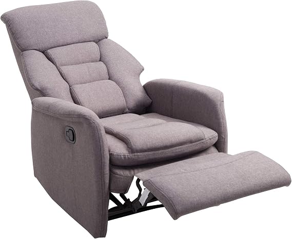 IDIMEX Fernsehsessel RELAJO Relaxsessel Liegesessel TV Sessel Relaxstuhl Entspannungssessel mit Stoffbezug in grau